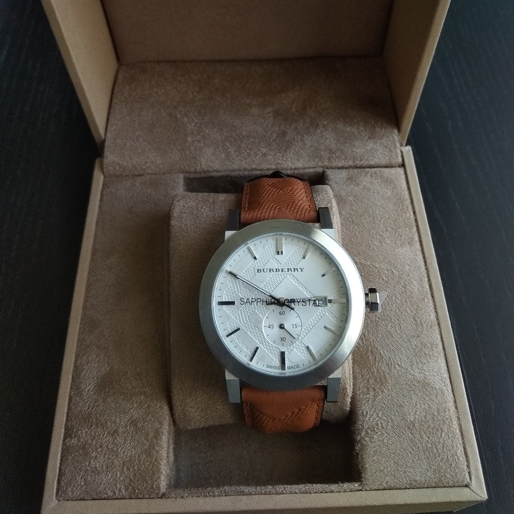 Burberry Men's The City Brown Leather Check Watch